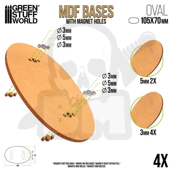 GSTU367191 MDF Oval Bas 105x70 Förpackning x 4