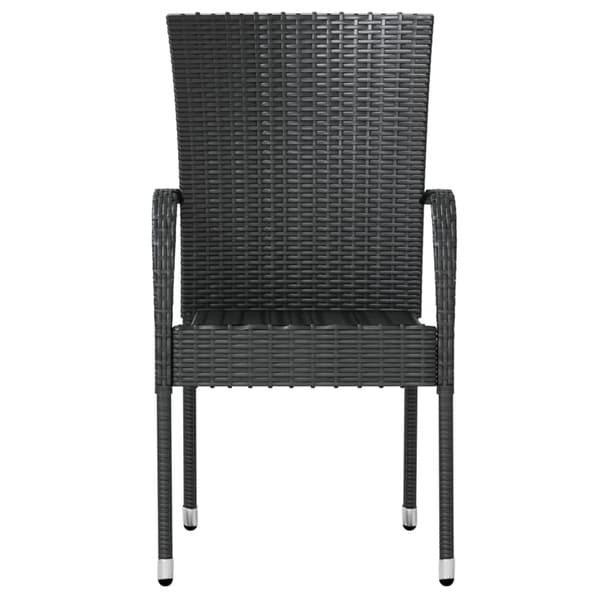 vidaXL havemøbelsæt i 3 dele i polyrattan, sort