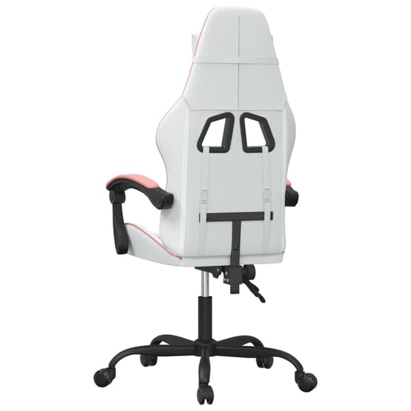 vidaXL Gamingstol, vit och rosa, konstläder