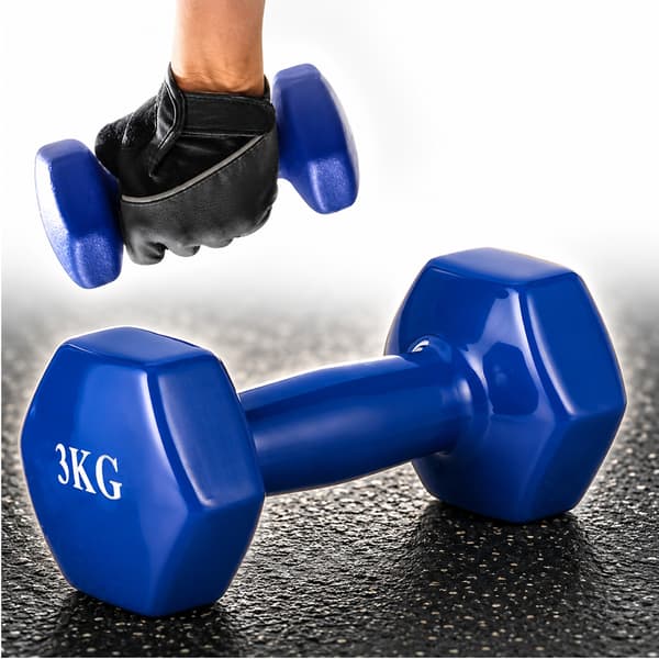 Belagd gjutjärnshantel 3 kg