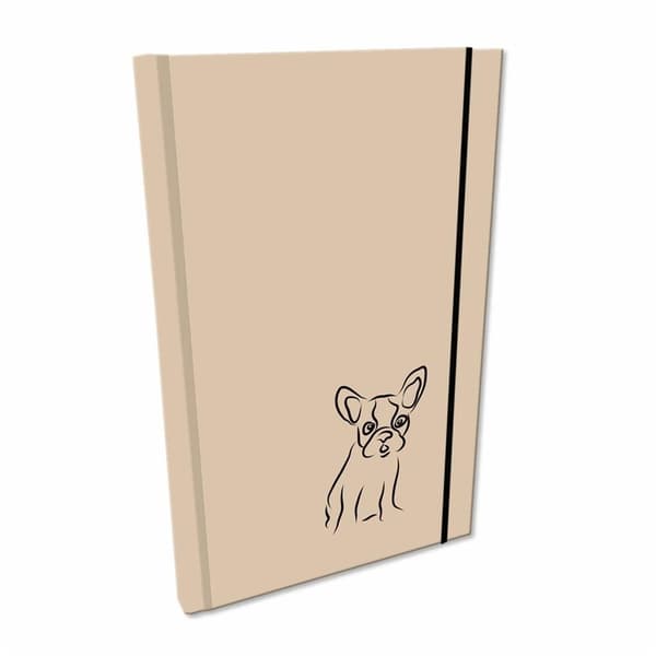 A5 notesbog med elastik, glat, Soft Touch, Bulldog, beige