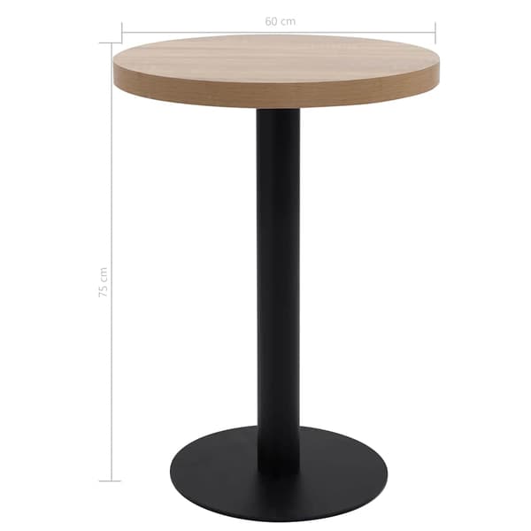 vidaXL bistrobord lysebrunt 60 cm MDF