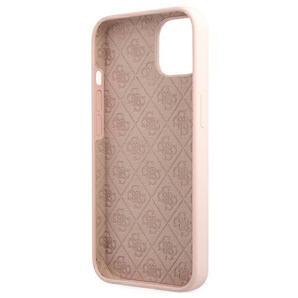 Guess Silicone Script Gold Logo MagSafe-etui til iPhone 13, lyserød/lyserød