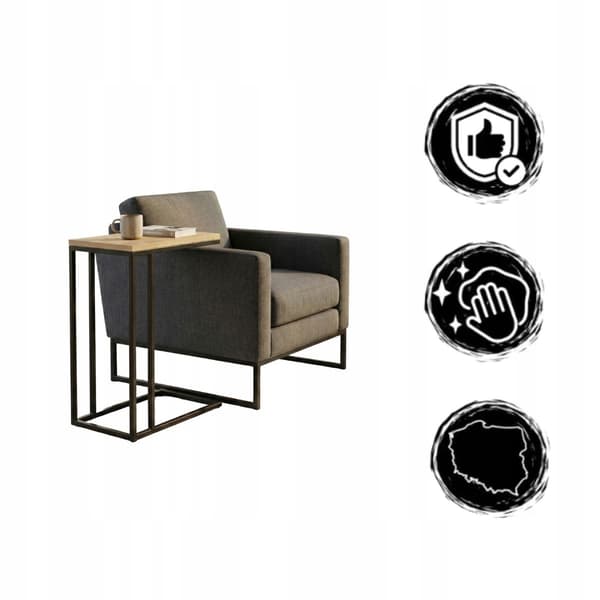 Lancelot Reims sofabord i sort egetræ 40x25x60cm