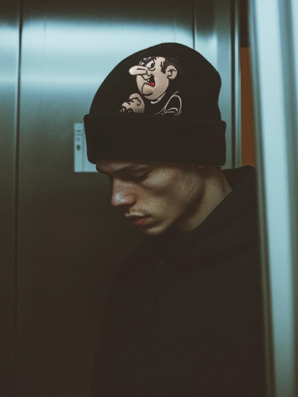 Wraparound vinterhue Sorte Smølfer Gargamel figur uni