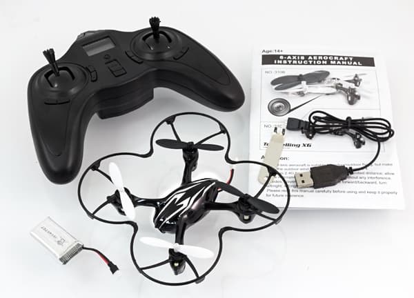 DD34 QUADROCOPTER MED KAMERA SORT OG HVID helikopter