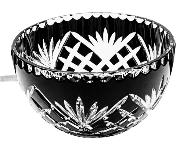 MaRika krystal Sort krystal frugtskål 20 cm ananas