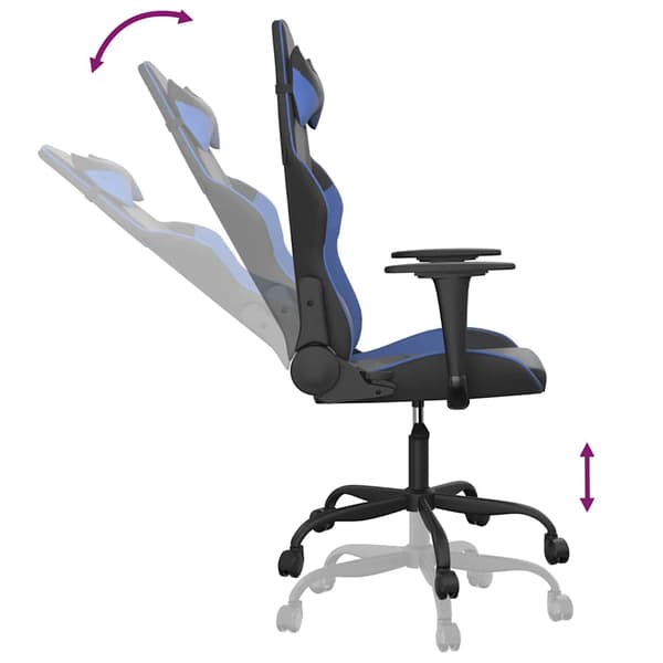vidaXL gamingstol, sort og blå, kunstlæder