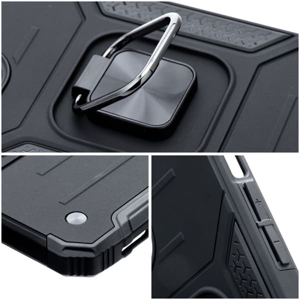 KickStand Ring Cover til Samsung Galaxy S23 FE, Sort + 9H Glas