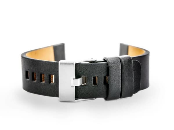 Læderrem til ur W58 - sort - 20mm
