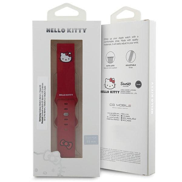 Hello Kitty Silikone Kitty Hoved Universalrem 22mm, Rød