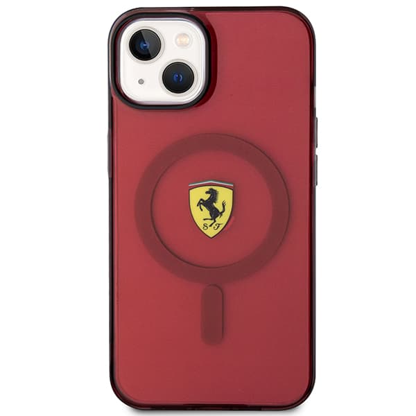 Ferrarin läpikuultava Magsafe-kotelo iPhone 14:lle, punainen