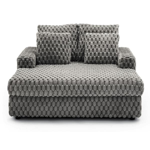 KOBEL Grå Plys Moderne Sofa Lounge Lænestol