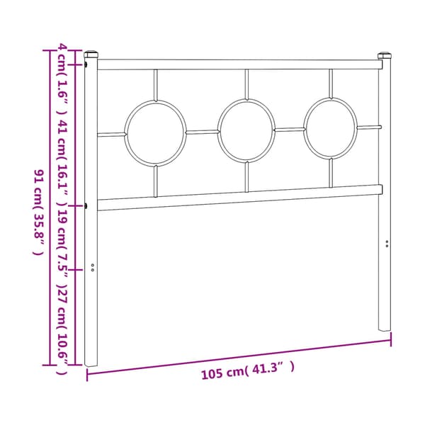 vidaXL metalsengegavl, sort, 100 cm