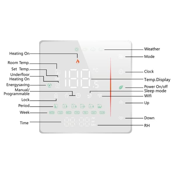 Tuya 16A EXB WiFi Termostat - Elvarme