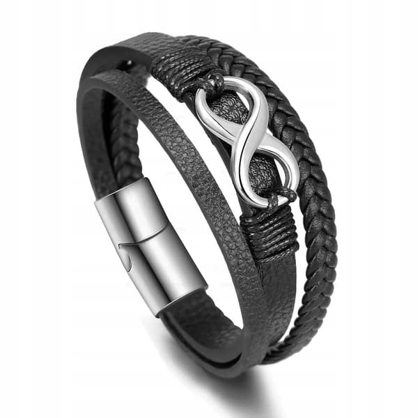 HERRLÄDERARMBAND, Flätat, Elegant, Present till en man