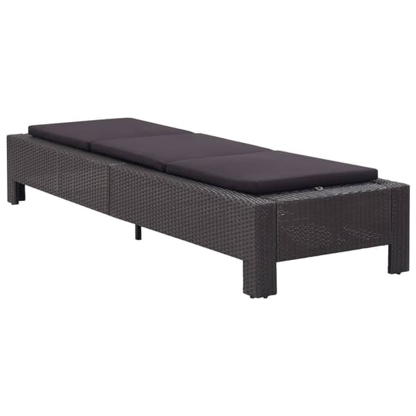 vidaXL liggestol med hynde, sort, polyrattan