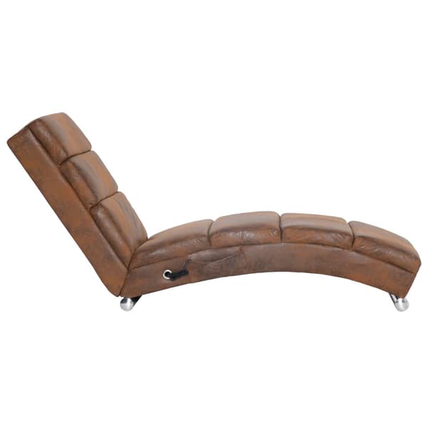 vidaXL Massageschäslong, brun, konstläder