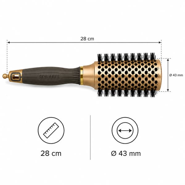 Keramisk termisk borste för styling med jonisering 43 mm NANO TECHNO