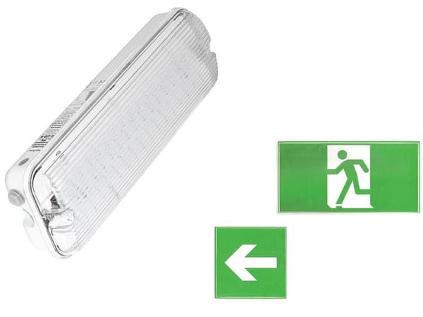 Nödbelysning med LED-ljus GRÖN 3H 0013