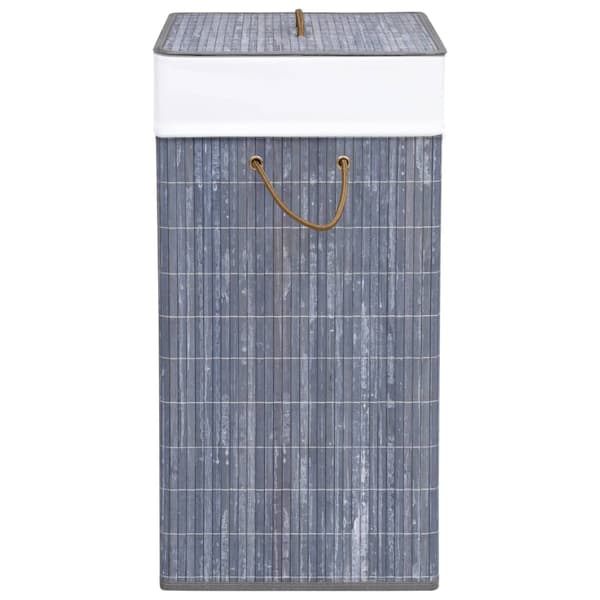 vidaXL Bambuinen pyykkikori, harmaa, 83 l