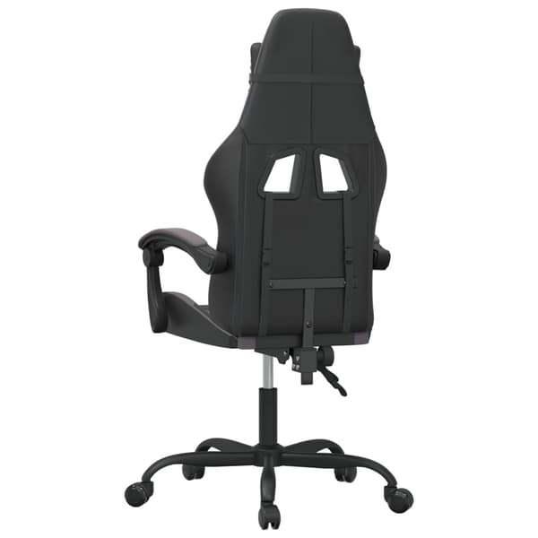 vidaXL drejelig gamingstol, sort og grå, kunstlæder