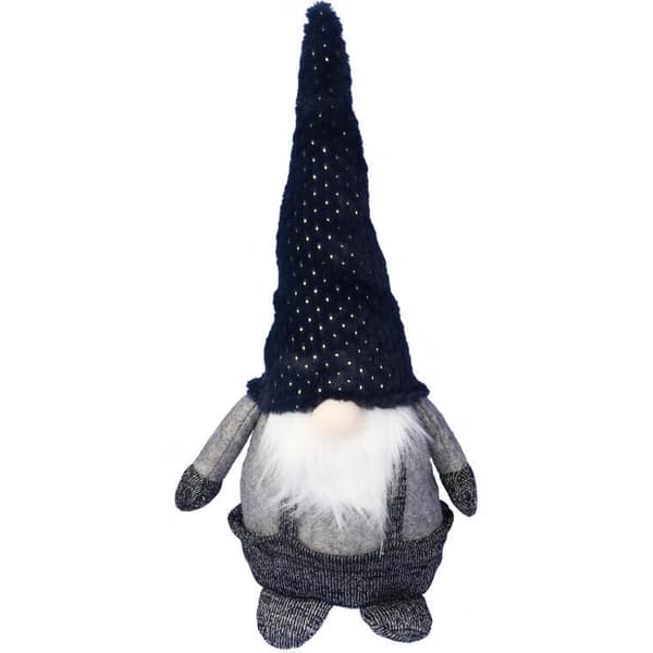 Jultomte i sort hat - juldekoratiom, 55 cm
