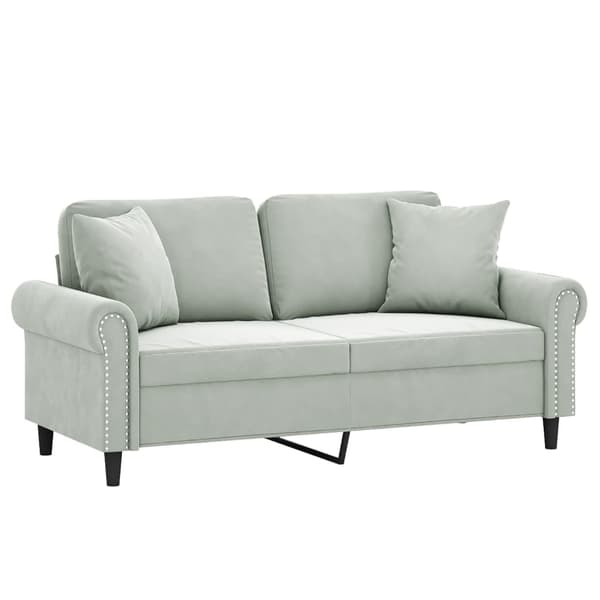 vidaXL 2-sitssoffa med kuddar ljusgrå 140 cm sammet