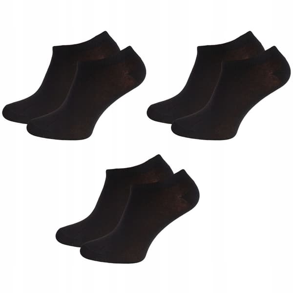 3X Sorte FLAG SOCKS Dame BOMULD Glat KRYSTJAN 36-40