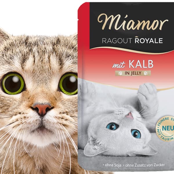 Miamor Royale med grönkål - våtfoder med kalvkött i gelé 100g