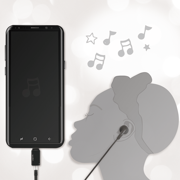 USB-C til 3,5 mm lydadapter, USB 3.2, sort - LogiLink UA356