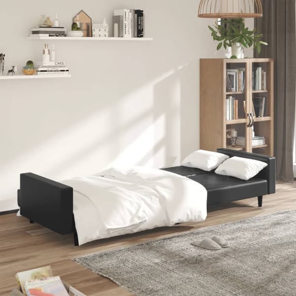 vidaXL 2-personers sofa, sort, kunstlæder