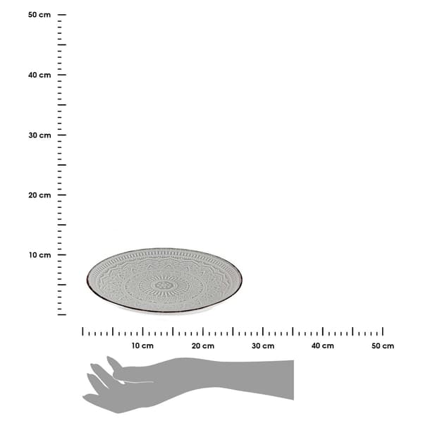 Middagstallerken 27 cm MANDALA grå