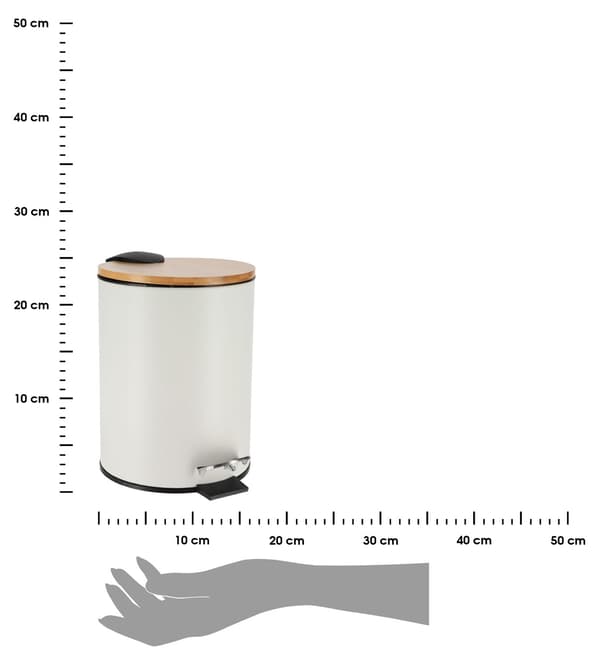 Tidløs hvid 2,5L affaldsspand