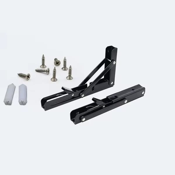 2x Sammenklappelig bordhylde, robust vinkel, 400 mm, sort, TMY