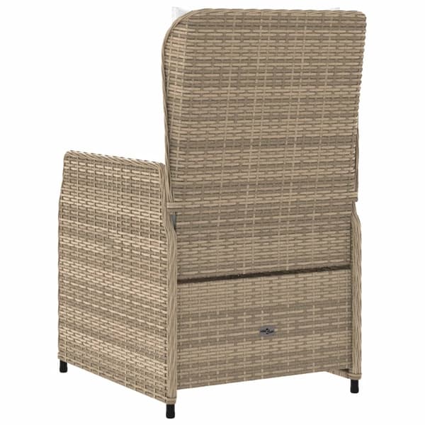 vidaXL Fåtöljer för trädgården, set om 2, beige, polyrotting