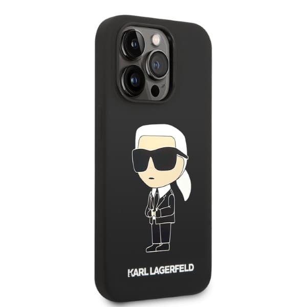 Karl Lagerfeld Silikone Ikonik Etui til iPhone 14 Pro, Sort