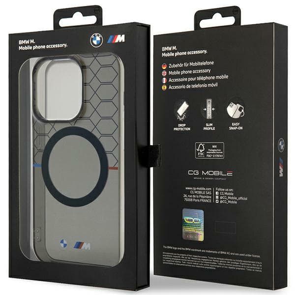 BMW-kuvioinen MagSafe-kotelo iPhone 14 Pro Maxille, harmaa
