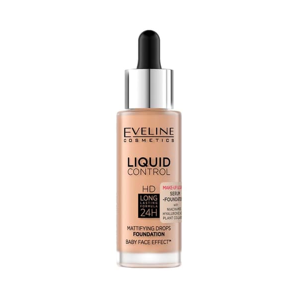 Eveline Liquid HD Drops mattifierande ansiktsfoundation honung 30ml