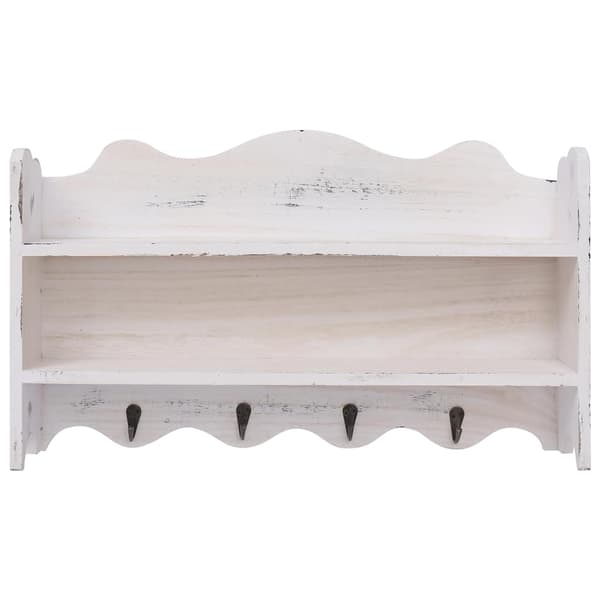 vidaXL Väggkappask vit 50x10x30 cm trä