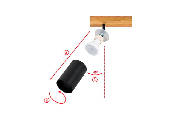 Moderne lampe - 2 x GU10 - L=60 cm