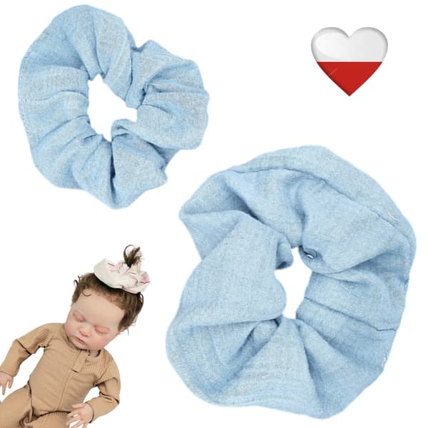 Chiffon pandebånd, BLÅ, størrelse L, NappiMe pandebånd til piger