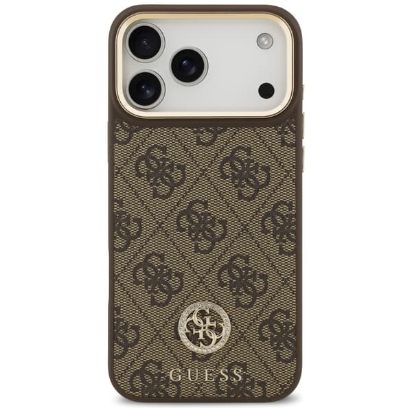 Guess 4G Strass Logo MagSafe-etui til iPhone 17 Pro Max brunt