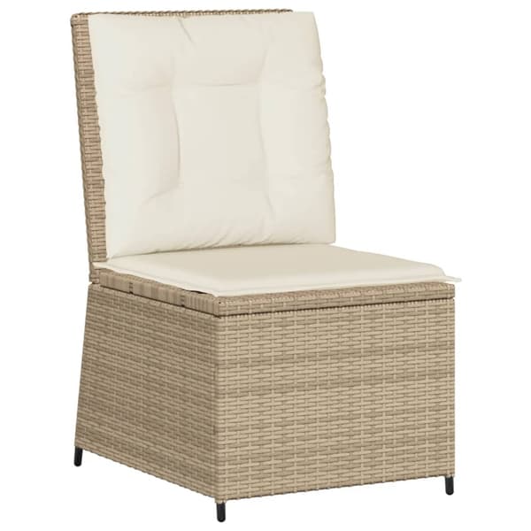 vidaXL Lepotuoli puutarhatyynyillä, beige, polyrottinki