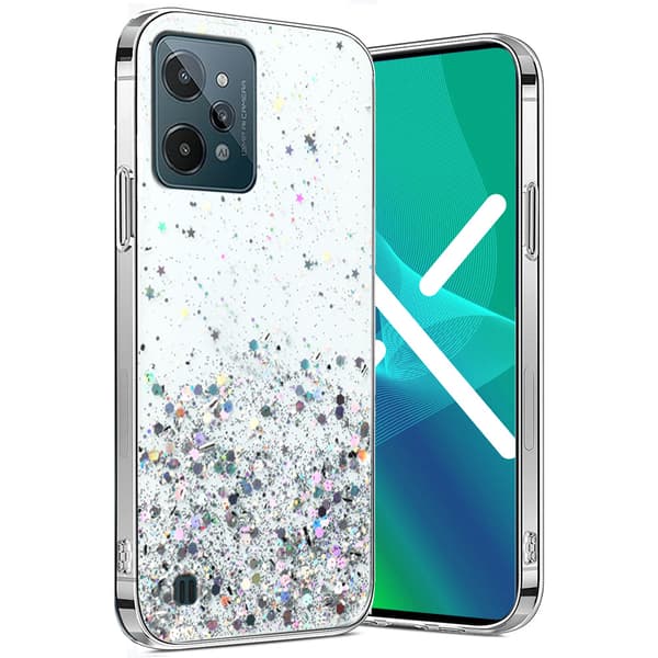 Realme C31-skal, glittrigt, transparent