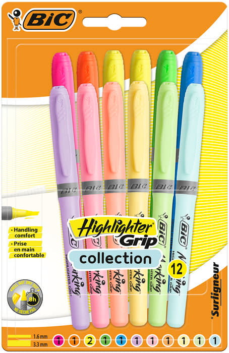 BIC overstregningstusch, pastel, 12 farver, 3732