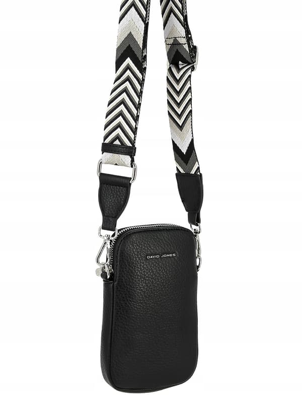 David Jones dame mini messenger taske, sort kunstlæder