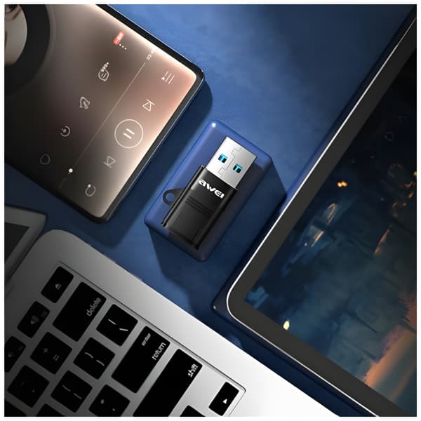 AWEI CL-13 USB-C/USB-A-adapter svart