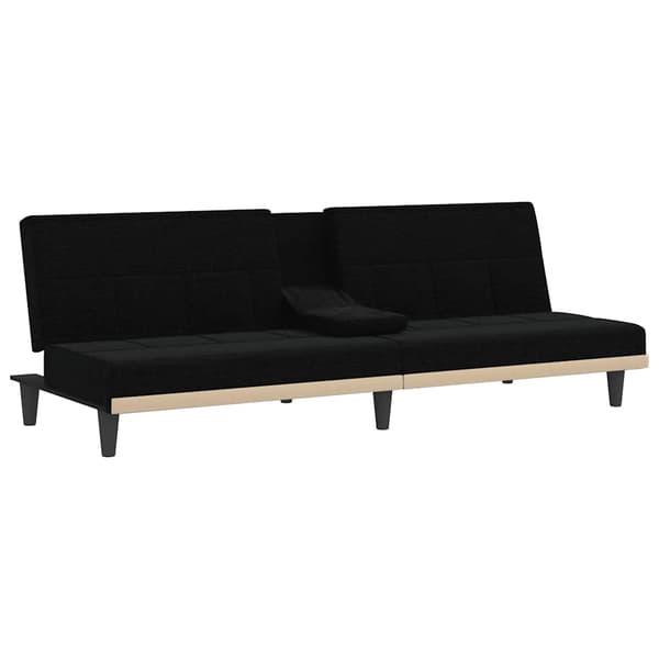 vidaXL sovesofa med kopholdere sort stof