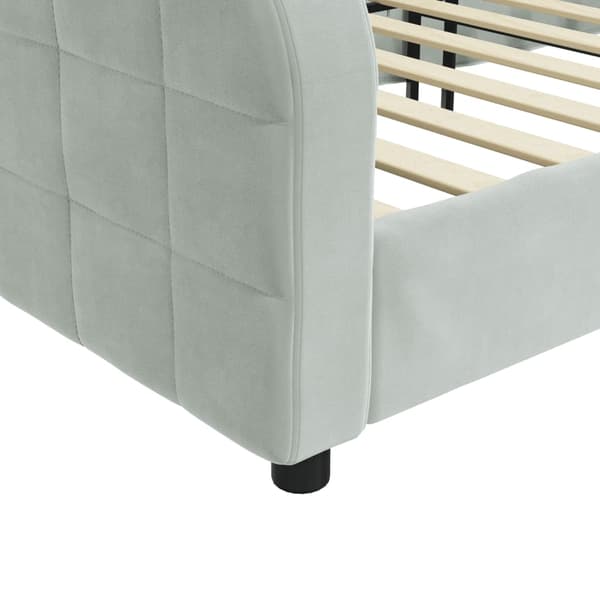 vidaXL Bäddsoffa ljusgrå 80x200 cm klädd i sammet